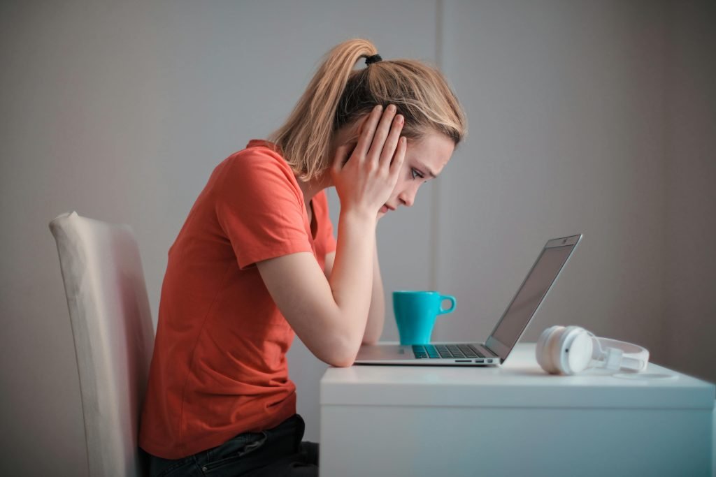 Young woman using laptop