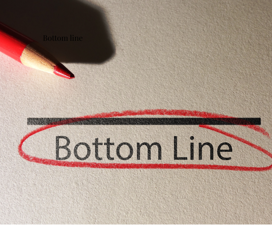 Bottom line with red pencil