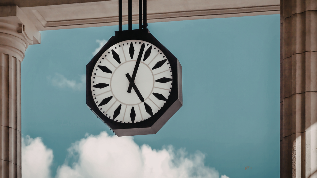 clock in doorway